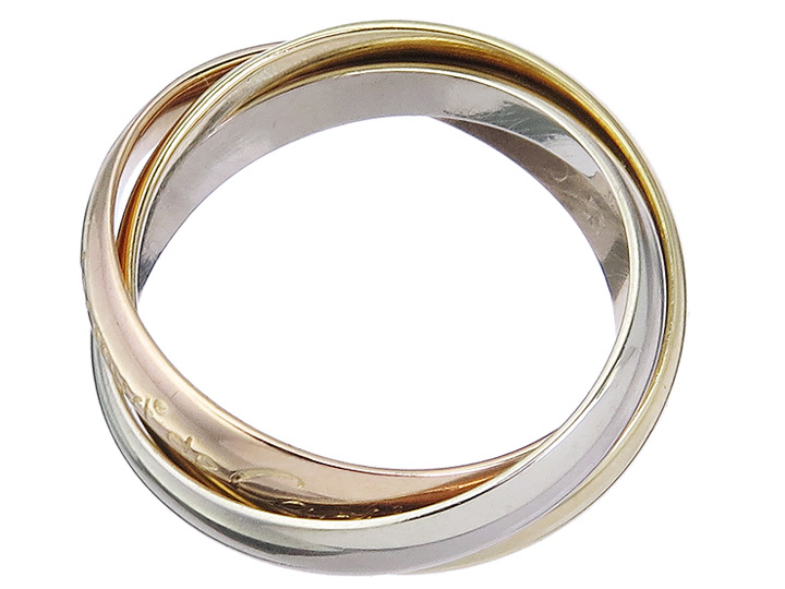 cartier trinity ring in 750 er gelb weiß und rotgold